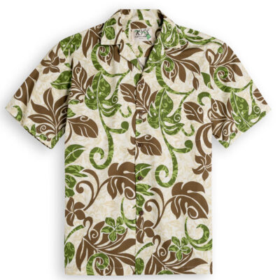 KY's Lanai Palms (green) Mens Hawiian Shirts 100% cotton
