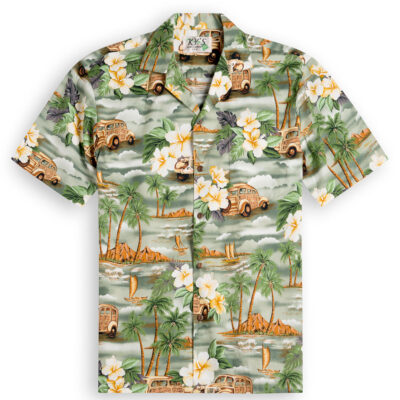 KY's Woody Beach Mens Hawaiian Shirts