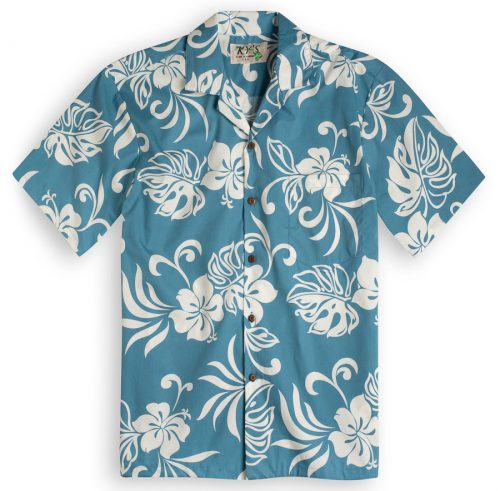 San Souci Beach (blue) Hawaiian Shirts at The Hawaiian Shirt Shop, UK