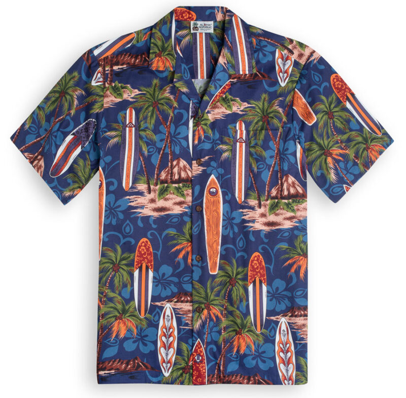 Aloha Republic (navy) Hawaiian Shirts at The Hawaiian Shirt Shop, UK