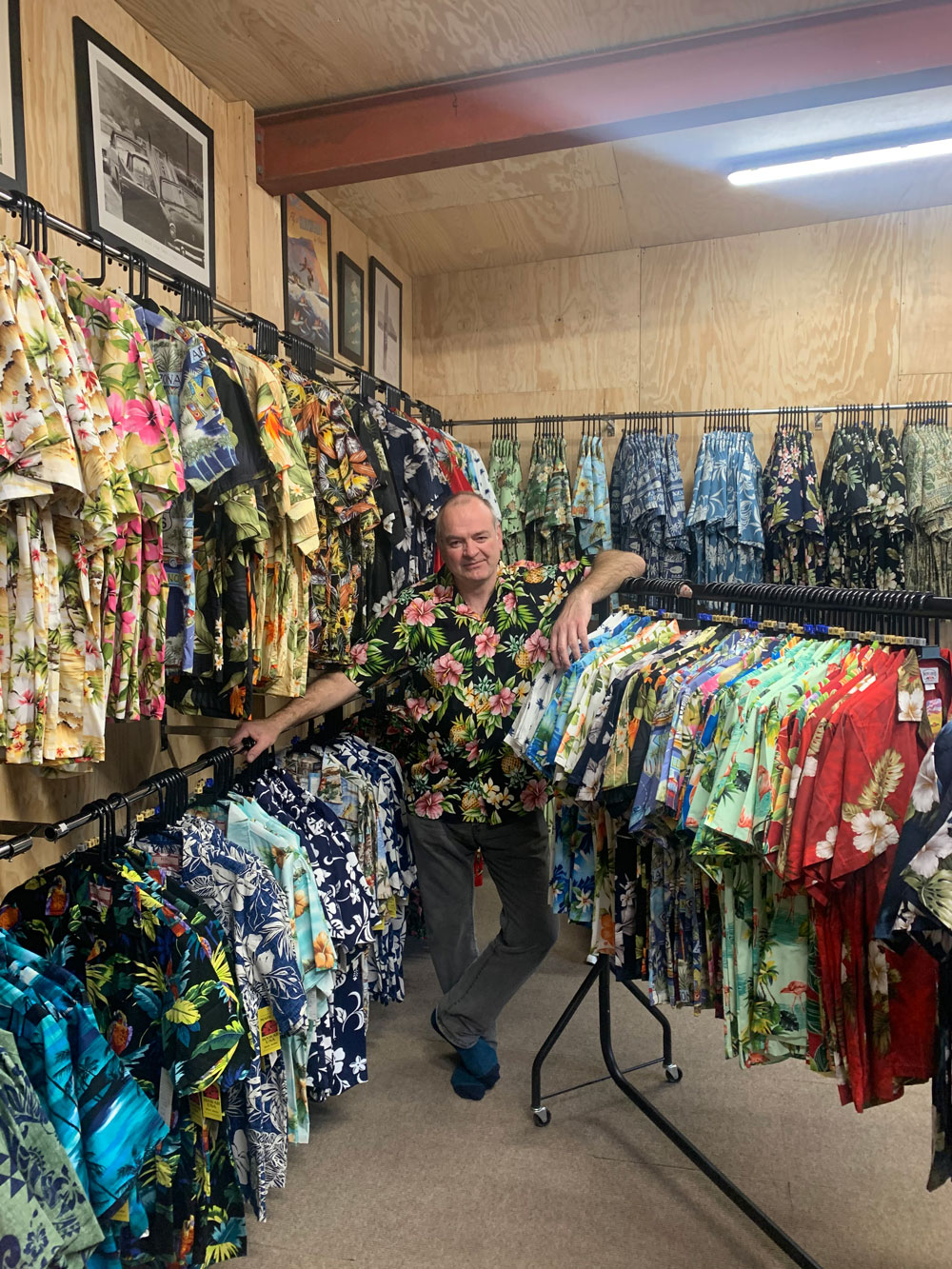The Hawaiian Shirt Shop stock room