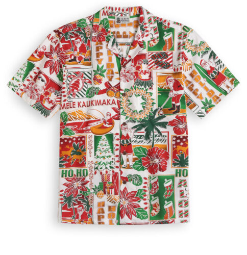 HHS171 Happy Holiday White Christmas Hawaiian Shirt Shop UK