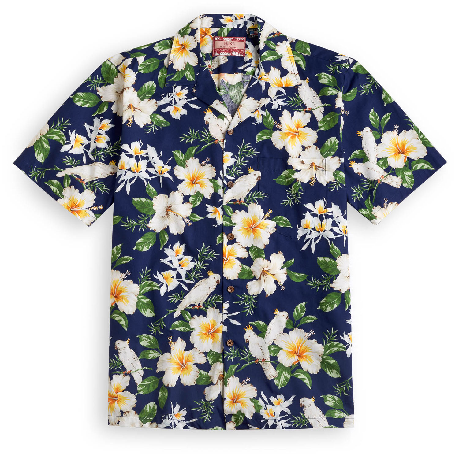 Kihapai Cockatoo Navy - Hawaiian Shirt Shop UK
