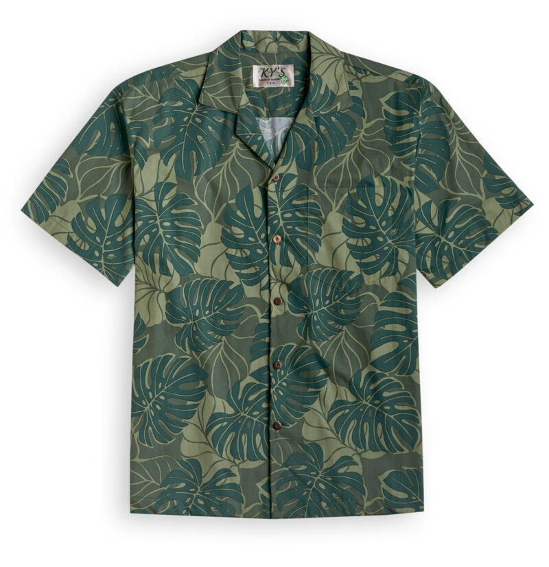 KYS347 Monstera Camo Hawaiian Shirt
