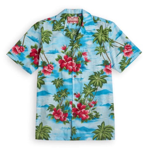 RJC Mānana Sunrise Turquoise Hawiian Shirt