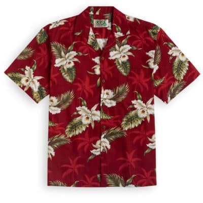 KYS352 Classic Orchid Red Hawaiian Shirt