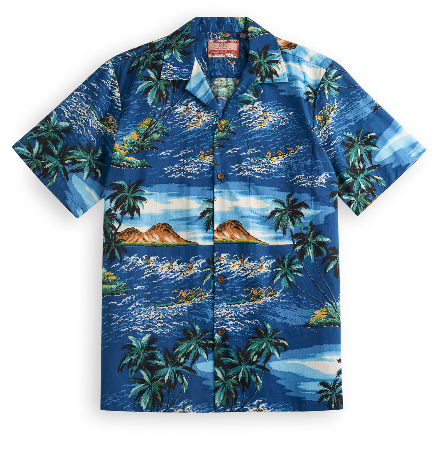Kiribati Palms Navy - Hawaiian Shirt Shop UK