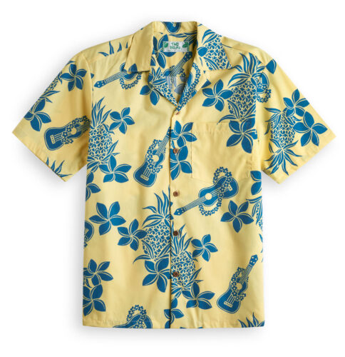 Two Palms Ukulele Yellow Hawaiian Shirt