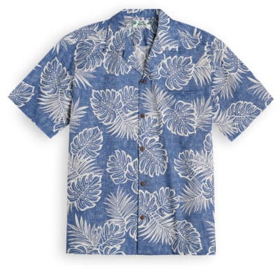 Two Palms Kauai Slate Blue Hawaiian Shirt, Hawaiian Shirt Shop UK