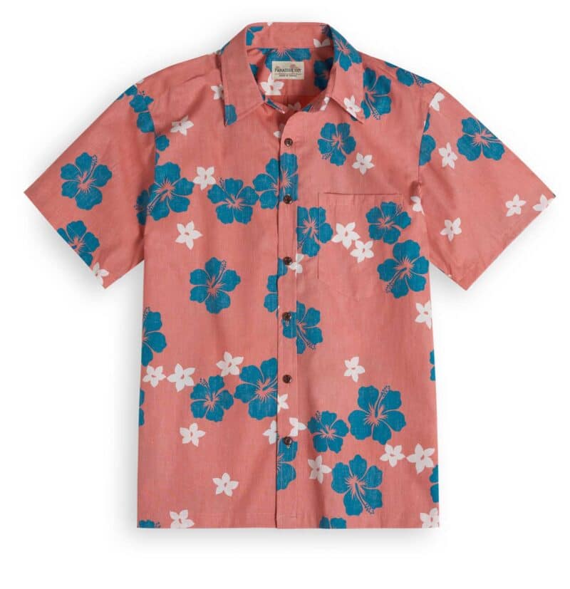 Royal Hawaiian Creations Paradise Bay Waikoloa in coral, Hawaiian Shirt Shop UK