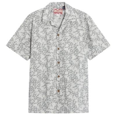 RJC Ditsy Hibiscus Silver Hawaiian Shirts at The Hawaiian Shirt Shop, UK