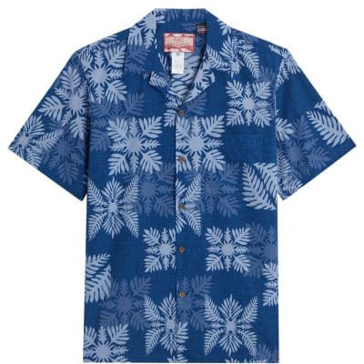 RJC Graphic Fern blue Hawaiian shirt, Hawaiian Shirt Shop UK