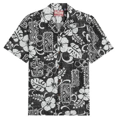 RJC Vintage Hibiscus Fade Black hawaiian shirt, Hawaiian Shirt Shop UK